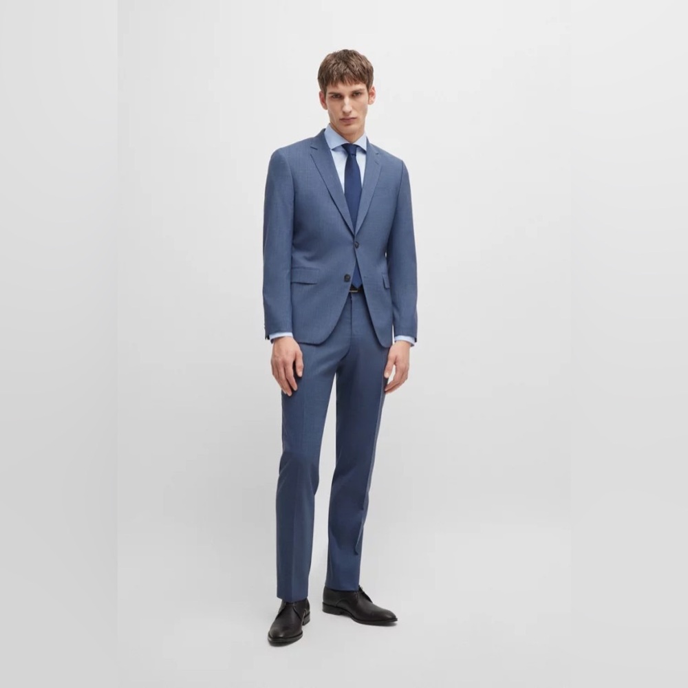 Pre-loved Hugo Boss SLIM-FIT SUIT IN PATTERNED STRETCH CLOTH size 42 R